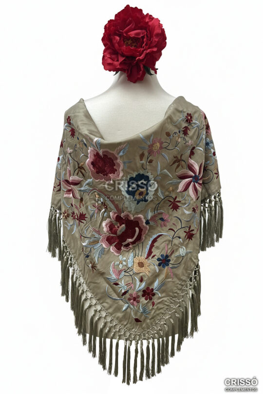 MANTÓN CARLOTA VERDE MILITAR